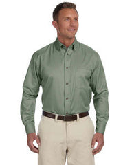 ROCC - Harriton Men's Easy Blend™ Long-Sleeve Twill Shirt with Stain-Release