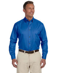 ROCC - Harriton Men's Easy Blend™ Long-Sleeve Twill Shirt with Stain-Release