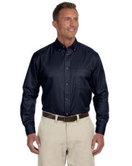 ROCC - Harriton Men's Easy Blend™ Long-Sleeve Twill Shirt with Stain-Release