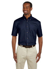 Workplace Logistics - Harriton Men's Easy Blend™ Short-Sleeve Twill Shirt with Stain-Release