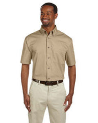 ROCC - Harriton Men's Easy Blend™ Short-Sleeve Twill Shirt with Stain-Release