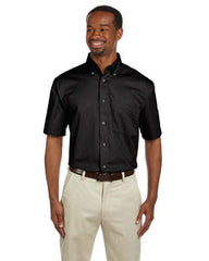 Harriton Men's Easy Blend™ Short-Sleeve Twill Shirt with Stain-Release